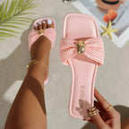 Sandalias planas con lazo para mujer - LYNO