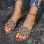 Women's denim flat sandals - LYNO