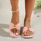 Sandalias planas con lazo para mujer - LYNO